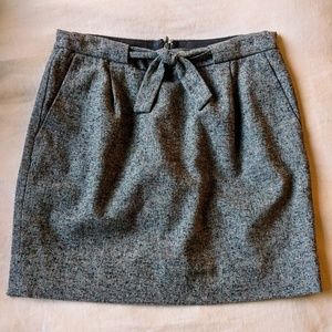 J.Crew grey wool miniskirt with tie-front detail